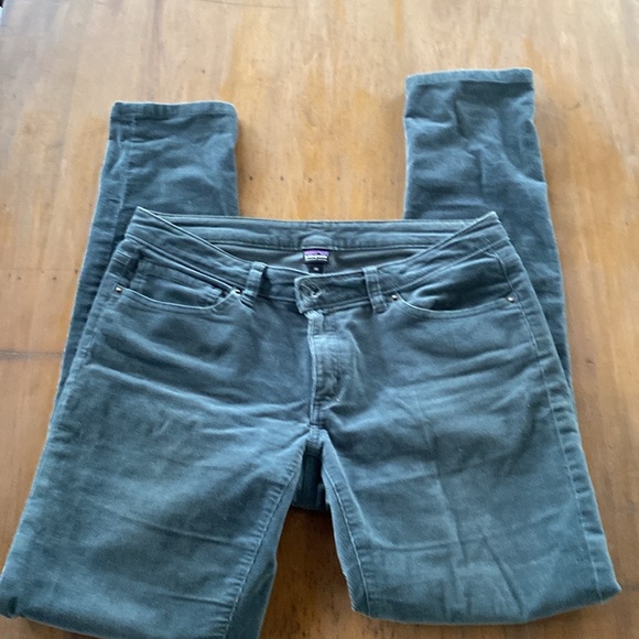 Patagonia blue grey low rise skinny leg corduroy pants size 30 - Picture 3 of 6